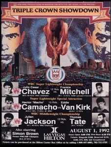 Vintage Original Julio Cesar Chavez vs Frankie Mitchell Boxing Fight Program - Picture 1 of 1