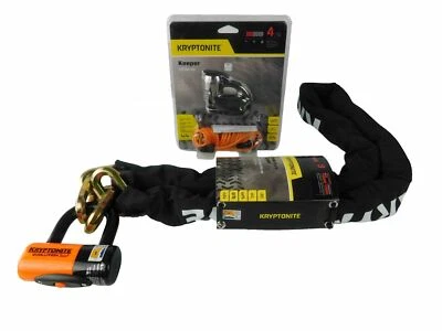 Kryptonite 5-S2 Disc lock Black w/Reminder NYk Chain 1217 5.5 ft w/ Disc Lock - Image 1 of 4