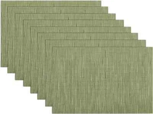 SHACOS Placemats Set of 8 Woven Vinyl Place Mats for Dining Table Wipe Clean Hea - Picture 1 of 3