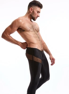 Medias slasher transparentes N2N SS93 para hombre - medianas negras nuevas con etiquetas Foto 1 de 4