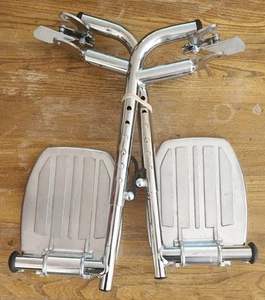 Pair 2 Universal Wheelchair Footrests with Heel Guard Adjustable Attachment - Picture 1 of 2