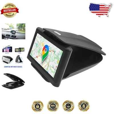 Soporte universal para tablero de coche para GPS navegación por satélite y teléfonos inteligentes agarre seguro Foto 1 de 4