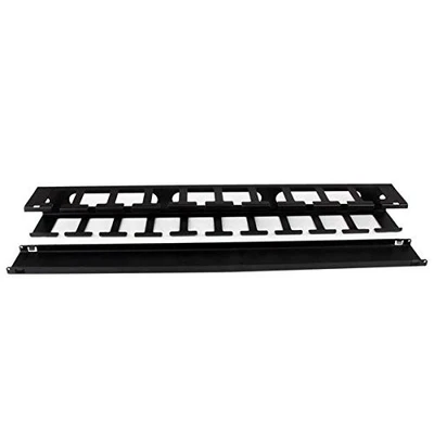 Startech 1u Horizontal Finger Duct Rack Cable Management Panel With Cover - - Image 1 of 4