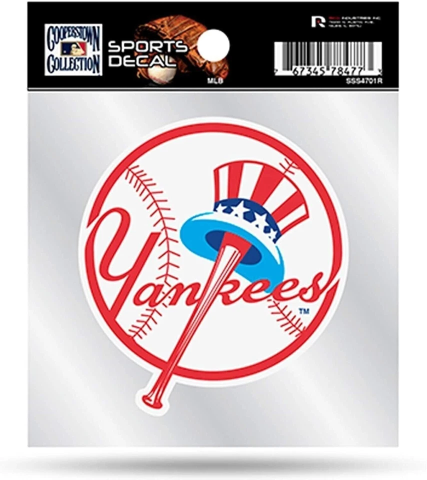 New York Yankees 4x4 Inch Die Cut Decal Sticker, Retro Logo, Clear Backing - Image 1 of 1