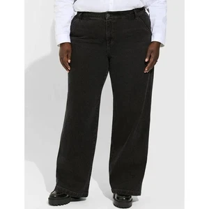 Torrid Straight leg black denim carpenter jeans sz 16 wmn plus New w/tags HiRise - Picture 1 of 2