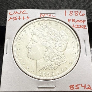1886 BU GEM MORGAN SILVER DOLLAR UNC MS+++ DMPL U.S. MINT RARE COIN 8542 - Picture 1 of 2