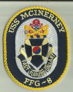 USS MCINERNEY FFG 8 U.S.NAVY PATCH GUIDED MISSILE FRIGATE SAILOR SOLDIER BOAT - Picture 1 of 2
