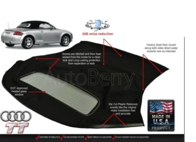Audi TT  Canvas Cloth Convertible Soft Top With Defroster Glass Window   - Image 1 of 3