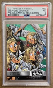 2021 Skybox Marvel X-Men Metal 159 Stepford Cuckoos PMG GREEN #/10 - PSA 7 NM - Picture 1 of 4