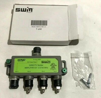 NEW DIRECTV 4-WAY SWM SPLITTER MSPLIT4R1-01 - 4-Way Wideband Satellite Splitter - Image 1 of 2