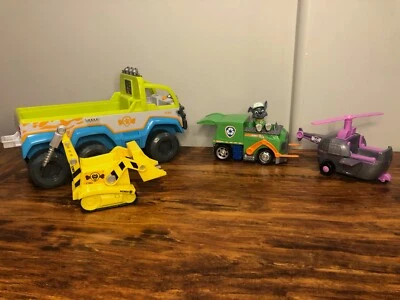 Paw Patrol Spin Master Lot Of 4 Vehicles Jungle Rescue Racers Cars Trucks Toys  - Image 1 of 4