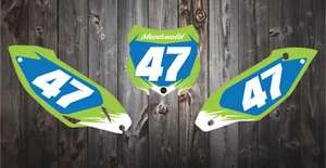 KAWASAKI KX KXF MOTOCROSS BACKGROUNDS NUMBER BOARDS GRAPHICS 85 125 250 450 500 - Picture 1 of 5