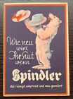 SPINDLER HATS COLORED GERMAN ADVERTISING POSTAL CARD 4X6 CIRCA 1950'S? UNUSED EX