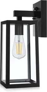 SHINE HAI Dusk to Dawn Sensor Outdoor Wall Sconce, Exterior Wall Lantern Fixture - Picture 1 of 8