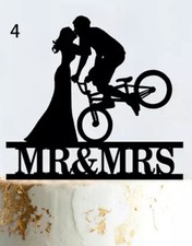 Statuetta torta MRS COPPIA SPOSI MATRIMONIO bicicletta BIKE BIKER