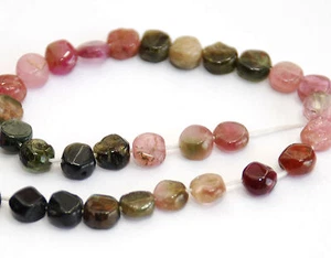 HALF STRAND MULTICOLOUR TOURMALINE COIN / DISC / FLAT ROUND BEADS, 4.5 - 5 MM - Picture 1 of 1