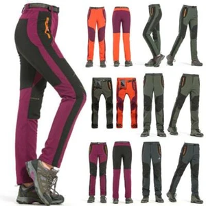 Women Hiking Sport Pant Fleece Lined Waterproof Trousers Outdoor Soft Shell - Picture 1 of 15