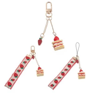 Strap Hang Rope Popular Mobile Phone Lanyard Cute Strawberry Bag Pendant Cake - Photo 1 sur 15