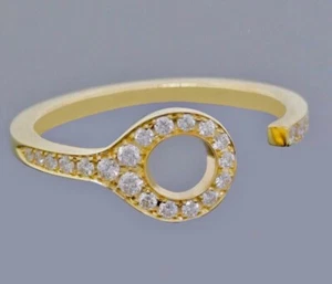🎁GEORG JENSEN 18K Yellow GOLD Dune RING/Band w 0.27tcw DIAMOND. #1571A🎁 0/55 - Picture 1 of 11