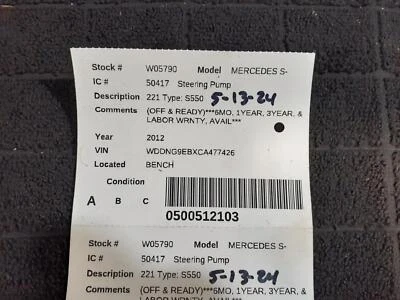 Bomba de dirección asistida usada se adapta a: Mercedes-benz Mercedes clase s 216 2012 tipo CL55 Foto 1 de 4