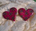Colorful Hearts Series: Large-sized Flat Heart Earings With Silver Findings