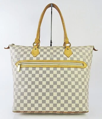 Auténtico bolso de hombro de mano blanco Louis Vuitton Saleya GM Damier #43054 Foto 1 de 4