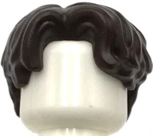 Lego New Dark Brown Minifigure Hair Short Wavy Parted on Right Piece - Picture 1 of 1