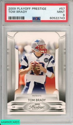 2009 PLAYOFF PRESTIGE TOM BRADY #57 NEW ENGLAND PATRIOTS PSA 9 MINT - Image 1 of 3