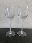 Gorham Crystal Newport Water Goblet Frosted Stem & Shell 8 1/4? Set of 2