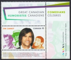 qq. JIM CARREY = GREAT CANADIAN COMEDIANS = from SS w/ inscr Canada 2014 #2772e - Picture 1 of 1