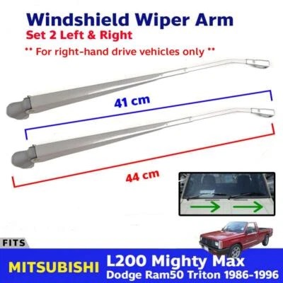 Windshield Wiper Arm Pair Fits Mitsubishi L200 Mighty Max 1986-96 RHD Only - Image 1 of 4
