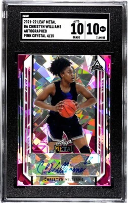2021 Leaf Metal Christyn Williams PINK CRYSTAL /15 SGC 10 w/10 AUTO - Image 1 of 2