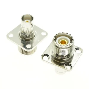 UHF SO239 Female to BNC Female Jack Flange panel RF Coaxial Connector Adapter - Picture 1 of 2