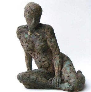 Leaning On Her Arm Bronze Resin Sculpture by Christine Baxter.