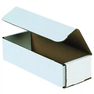 50 12" x 4" x 2" White Corrugated Mailers Die Cut Tuck Flap Boxes Free Shipping - Picture 1 of 1