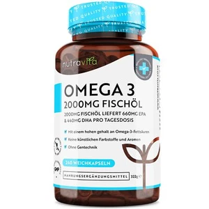Omega 3 Kapseln hochdosiert 240-2000mg Fischöl Kapseln mit 660mg EPA & 440mg - Bild 1 von 8