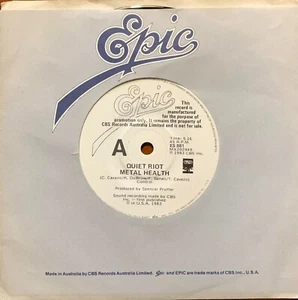 Quiet Riot Metal Health / Run For Cover Rare 1983 White Label Promo Oz 45 - Picture 1 of 2