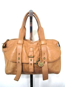 Lucky Brand Tan Brown Leather Satchel Purse - Picture 1 of 13