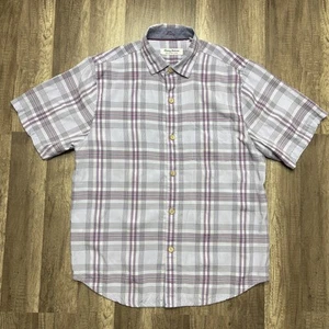 Tommy Bahama Shirt Mens Medium IslandZone Coconut Point Plaid Button Up Casual - Picture 1 of 11