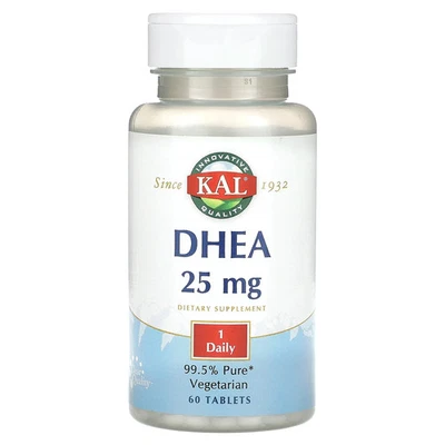 KAL DHEA 25 mg 60 Tablets Vegetarian - Image 1 of 2