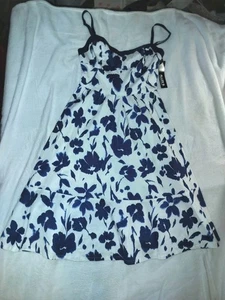 NWT Allen B. by Allen Schwartz Dress Women's Small Blue Floral Sleeveless Long - Picture 1 of 5