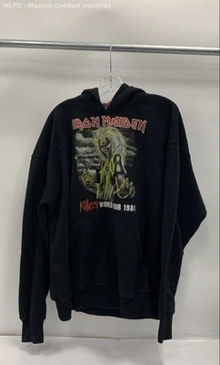Sudadera con capucha pulóver Iron Maiden Black Killers World Tour 1981 para hombre - talla XL Foto 1 de 4