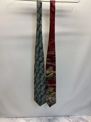 Lote de 2 corbatas de seda leopardo/gorilas especies en peligro de extinción hechas en EE. UU. Foto 1 de 4