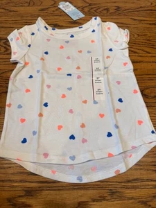 Cat & Jack Kurzarm Herzen T-Shirt cremeweiß Kleinkind Mädchen Größe 3T - Bild 1 von 5