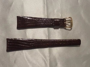 Correa de reloj de cuero Hamilton Lizard vintage para hombre, sin usar, 19 mm, marrón - Imagen 1 de 10