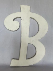 Wooden Large White Letter “B” 12 3/4”Wx17 1/4”Hx5/8”D Nursery Cottage Core Chic - Picture 1 of 21