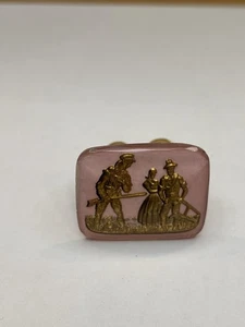 Vintage Large Intaglio "Johnny Appleseed " Glass Cameo Ring -1950's.. - Bild 1 von 2