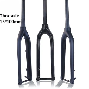 Carbon MTB Hard Fork 29 27.5 26in Thru Axle Tapered Mountain Bike Rigid Forks - Picture 1 of 26
