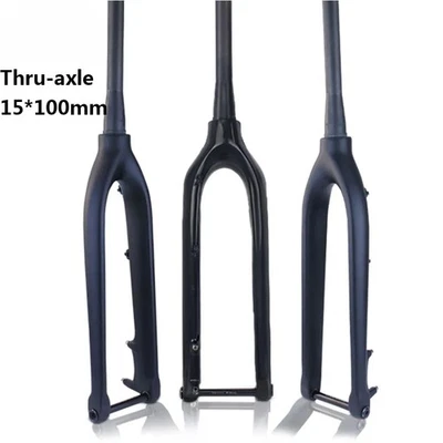 Carbon MTB Hard Fork 29 27.5 26in Thru Axle Tapered Mountain Bike Rigid Forks - Image 1 of 4