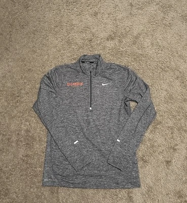 Pullover Illinois Fighting Illini 1/2 Cremallera Para Hombre Medio Tenis Rendimiento Gris  Foto 1 de 4